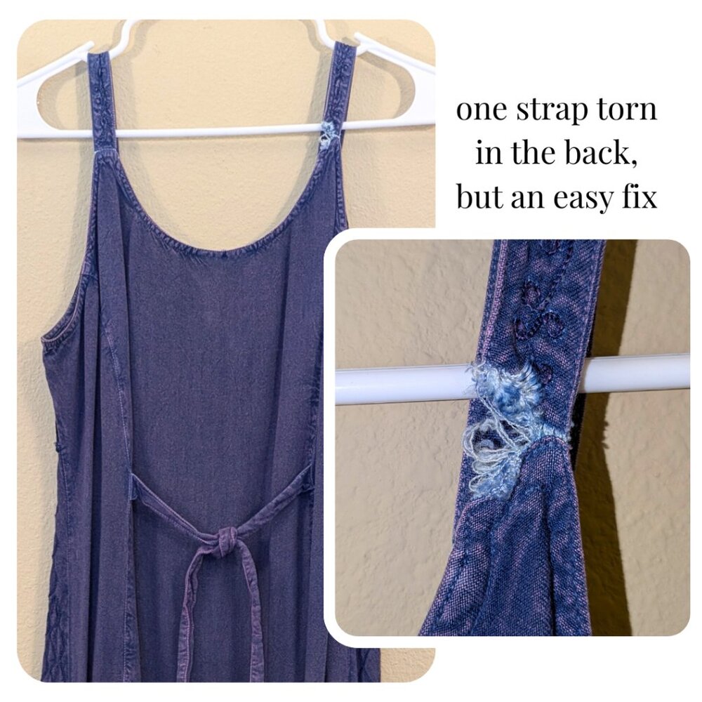 Purple Embroidered Button-Down Maxi Dress - Picture 5 of 5